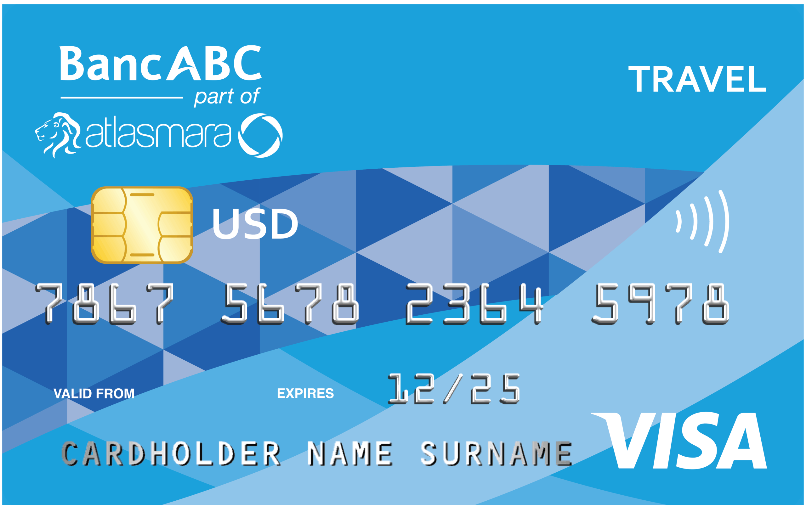 BancABC Currency Visa Card Front