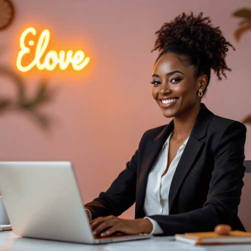 bancABC Afro Female On Laptop